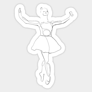 Ballet Dancer - Ballerina Line Art Drawing Sticker